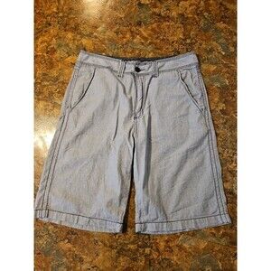 BKE Shorts Martin Mens 34x24 Standard Fit Gray‎ Chino Style Thick Stitch Buckle